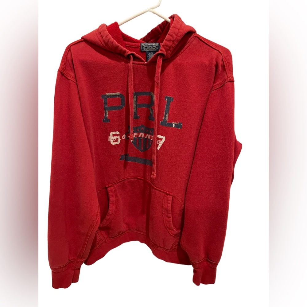 Polo by Ralph Lauren vintage 1990s red hoodie size medium - good condition